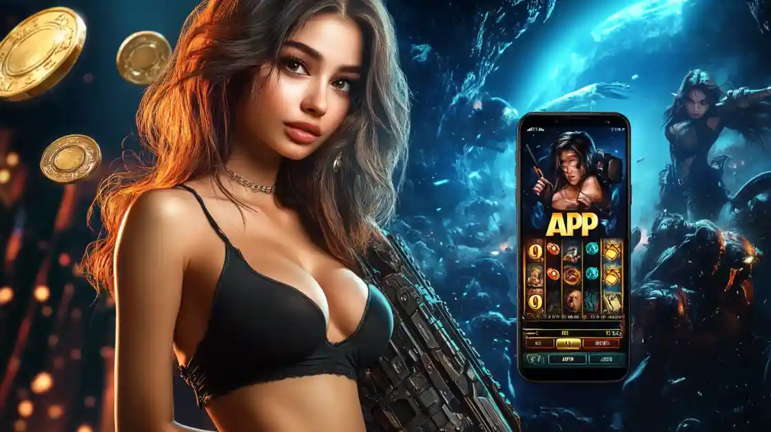একজন সাহসী নারী 3777bd মোবাইল গেমিং অ্যাপ ব্যবহার করছেন, যা অ্যাকশনভিত্তিক গেমের অনুভূতি প্রকাশ করে।